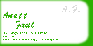 anett faul business card